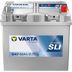 АКБ VARTA Asia Dynamic SLI 6ст-60 (о.п.) 540А 232*173*225 (D47) 560 410 054