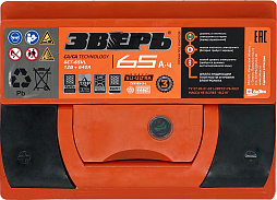 АКБ ЗВЕРЬ 6ст-65 (п.п.) 640А 242*175*190