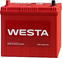 АКБ WESTA Asia 6ст-55 (п.п.) 500А 237*127*220 (70B24R SMF) тонк. кл.