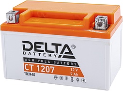 АКБ DELTA CT 12V 6ст-7 (CT 1207) (п.п.) 105А 152*87*95