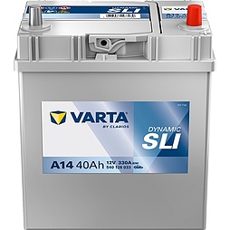 АКБ VARTA Asia Dynamic SLI 6ст-40 (о.п.) 330А 187*127*227 (A14) 540 126 033 тонк. кл.