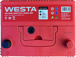 АКБ WESTA Asia 6ст-65 (о.п.) 600А 232*175*220 (75D23L SMF)