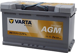 АКБ VARTA Dynamic AGM 6ст-80 (о.п.) 800А 315*175*190 (A6) 580 901 080